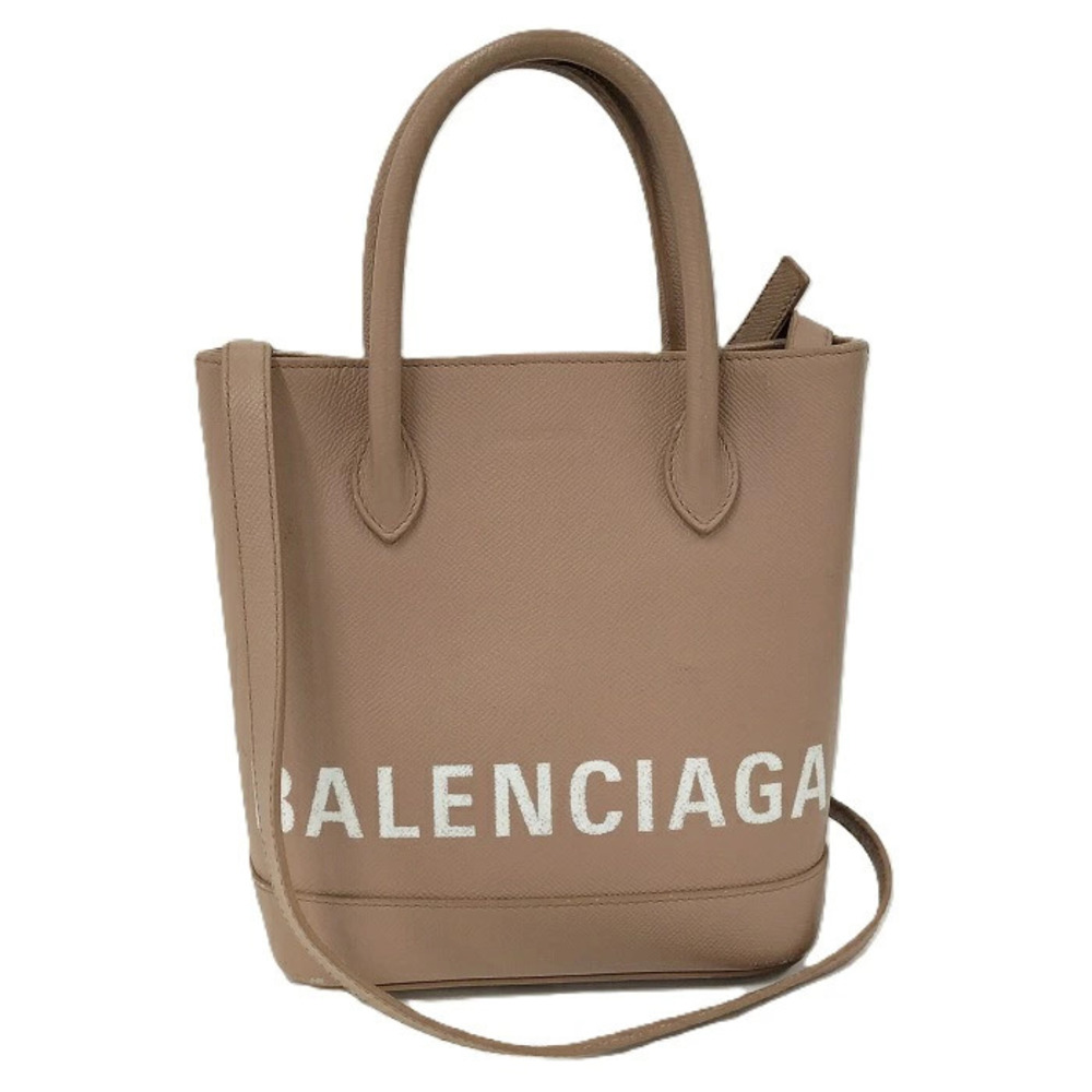 Balenciaga Ville Handbag Leather Pink Beige